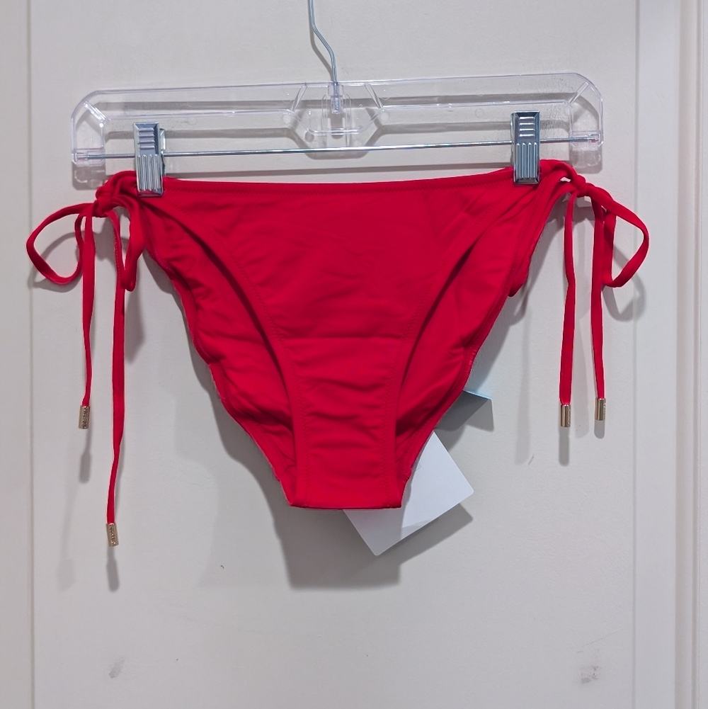 Melissa Odabash Sargdegna Red Bikini Bottom with Side Ties Size 12